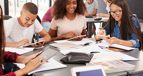 students using tablets