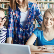 Students in library