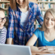 Students in library