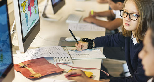 kids using the internet on school computers