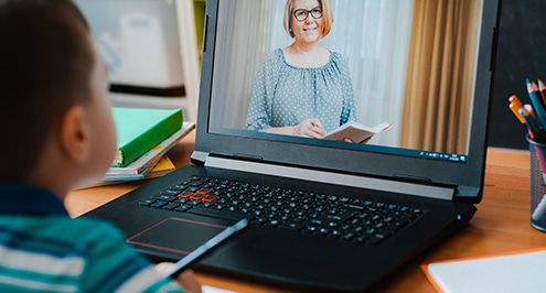 Student working from home