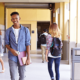 Students in school's hallway