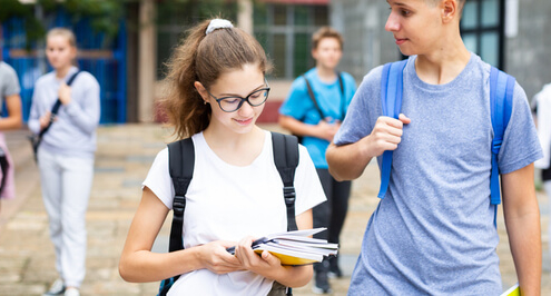 Students on school campus