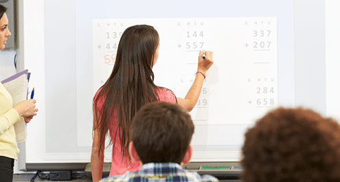 Student using projector