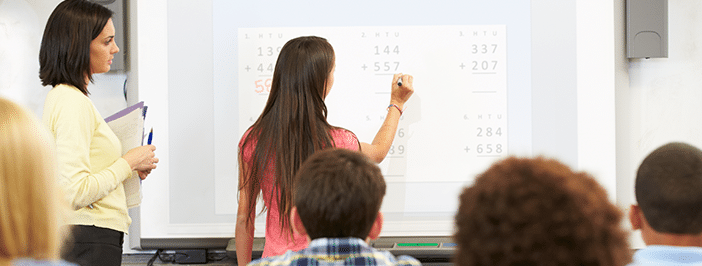 Student using projector