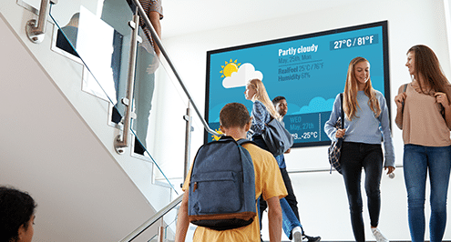 Digital signage by stairs